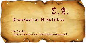 Draskovics Nikoletta névjegykártya