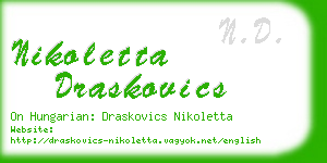 nikoletta draskovics business card